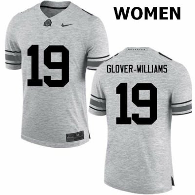 Women's Ohio State Buckeyes #19 Eric Glover-Williams Gray Nike NCAA College Football Jersey Holiday KLS0844DT